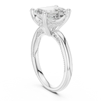 Moissanite 10K Rose Gold Emerald Cut Diamond Engagement Ring