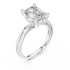 Moissanite 10K Rose Gold Emerald Cut Diamond Engagement Ring