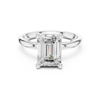 Moissanite 10K Rose Gold Emerald Cut Diamond Engagement Ring