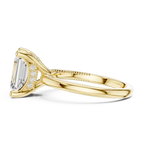 Moissanite 10K Rose Gold Emerald Cut Diamond Engagement Ring