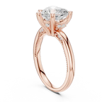 Heart Cut Twisted Milgrain Ring in 14K Yellow Gold