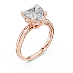 Heart Cut Twisted Milgrain Ring in 14K Yellow Gold