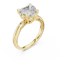 Heart Cut Twisted Milgrain Ring in 14K Yellow Gold