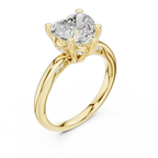 Heart Cut Twisted Milgrain Ring in 14K Yellow Gold