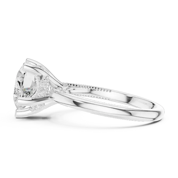Heart Cut Twisted Milgrain Ring in 14K Yellow Gold