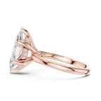 Marquise Cut Solitaire Engagement Ring with Twisted Milgrain Band in 14K White Gold