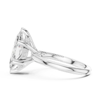 Marquise Cut Solitaire Engagement Ring with Twisted Milgrain Band in 14K White Gold