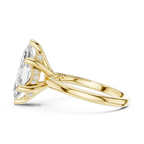 Marquise Cut Solitaire Engagement Ring with Twisted Milgrain Band in 14K White Gold