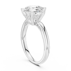 14K Yellow Gold Pear Shaped Bridal Ring with Vintage Twisted Rope Shank