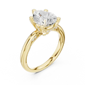 14K Yellow Gold Pear Shaped Bridal Ring with Vintage Twisted Rope Shank