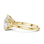 14K Yellow Gold Pear Shaped Bridal Ring with Vintage Twisted Rope Shank