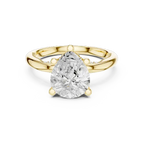 14K Yellow Gold Pear Shaped Bridal Ring with Vintage Twisted Rope Shank