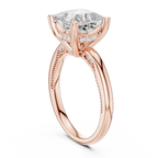Princess Shaped Lab Diamond Alternative Ring with Braided Band Aesthetic