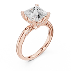 Princess Shaped Lab Diamond Alternative Ring with Braided Band Aesthetic