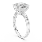 Princess Shaped Lab Diamond Alternative Ring with Braided Band Aesthetic