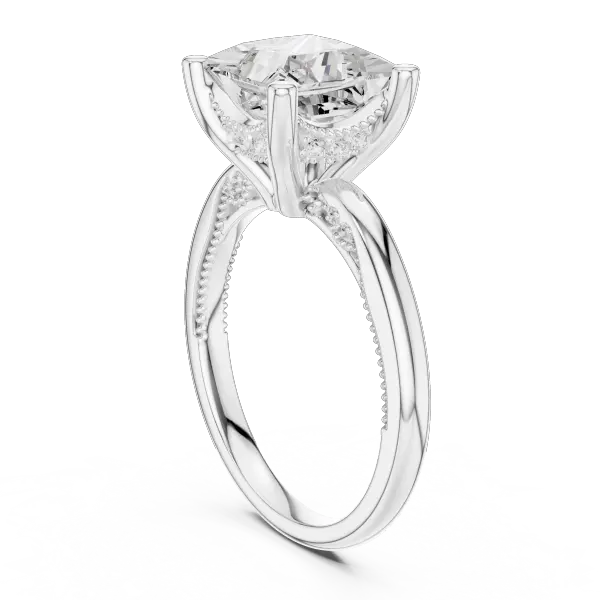 Princess Shaped Lab Diamond Alternative Ring with Braided Band Aesthetic