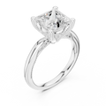Princess Shaped Lab Diamond Alternative Ring with Braided Band Aesthetic
