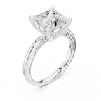Princess Shaped Lab Diamond Alternative Ring with Braided Band Aesthetic
