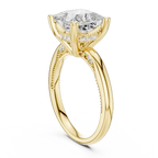 Princess Shaped Lab Diamond Alternative Ring with Braided Band Aesthetic