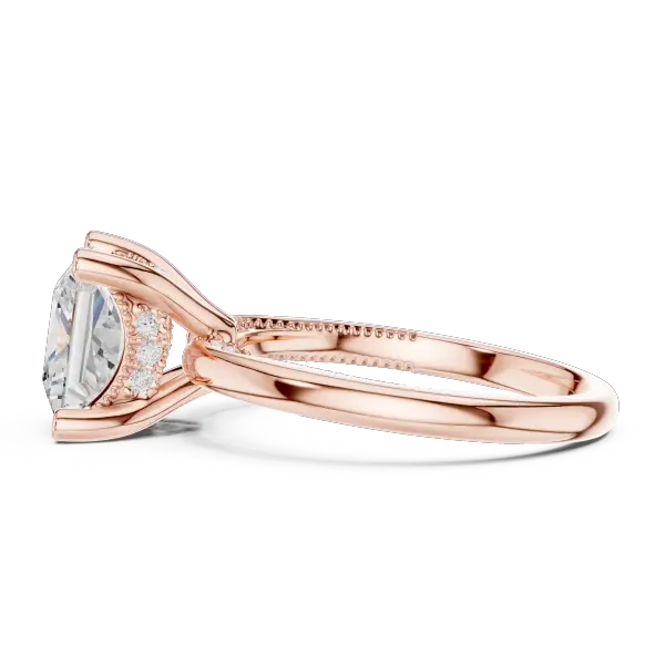 Princess Shaped Lab Diamond Alternative Ring with Braided Band Aesthetic