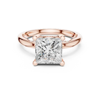 Princess Shaped Lab Diamond Alternative Ring with Braided Band Aesthetic