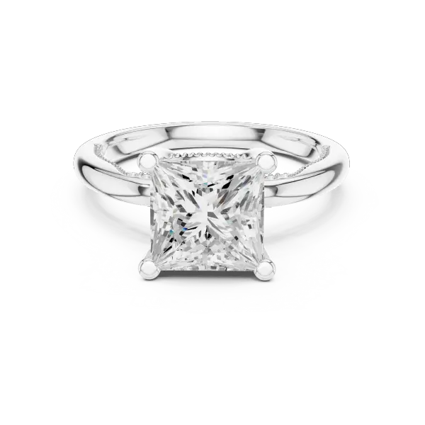 Princess Shaped Lab Diamond Alternative Ring with Braided Band Aesthetic