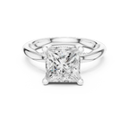 Princess Shaped Lab Diamond Alternative Ring with Braided Band Aesthetic