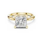 Princess Shaped Lab Diamond Alternative Ring with Braided Band Aesthetic