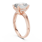 Radiant Cut Engagement Ring with Twisted Milgrain Band in 14K White Gold