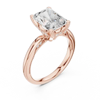 Radiant Cut Engagement Ring with Twisted Milgrain Band in 14K White Gold