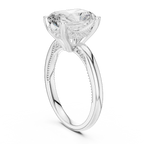 Radiant Cut Engagement Ring with Twisted Milgrain Band in 14K White Gold