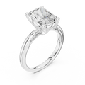 Radiant Cut Engagement Ring with Twisted Milgrain Band in 14K White Gold