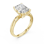 Radiant Cut Engagement Ring with Twisted Milgrain Band in 14K White Gold