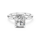 Radiant Cut Engagement Ring with Twisted Milgrain Band in 14K White Gold