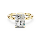 Radiant Cut Engagement Ring with Twisted Milgrain Band in 14K White Gold
