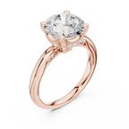 Round Brilliant Lab Diamond Alternative Ring with Braided Band Aesthetic
