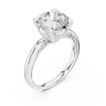 Round Brilliant Lab Diamond Alternative Ring with Braided Band Aesthetic