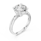 Round Brilliant Lab Diamond Alternative Ring with Braided Band Aesthetic