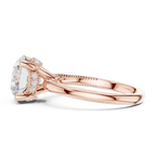 Round Brilliant Lab Diamond Alternative Ring with Braided Band Aesthetic