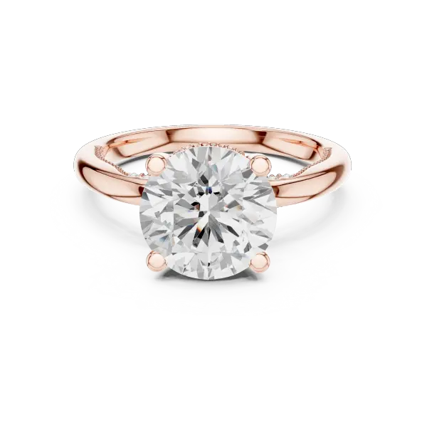 Round Brilliant Lab Diamond Alternative Ring with Braided Band Aesthetic