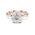 Round Brilliant Lab Diamond Alternative Ring with Braided Band Aesthetic