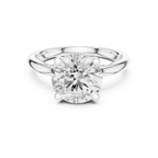 Round Brilliant Lab Diamond Alternative Ring with Braided Band Aesthetic