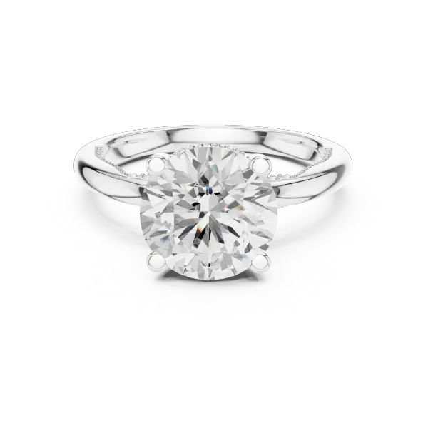 Round Brilliant Lab Diamond Alternative Ring with Braided Band Aesthetic