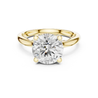 Round Brilliant Lab Diamond Alternative Ring with Braided Band Aesthetic