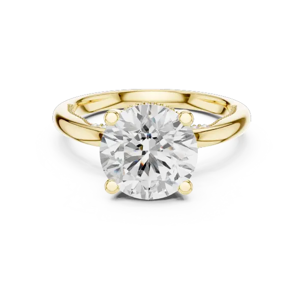 Round Brilliant Lab Diamond Alternative Ring with Braided Band Aesthetic