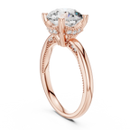 Vintage Hidden Halo Round Moissanite Engagement Ring 3.12 CT