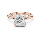 Vintage Hidden Halo Round Moissanite Engagement Ring 3.12 CT