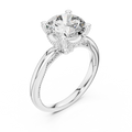 Vintage Hidden Halo Round Moissanite Engagement Ring 3.12 CT