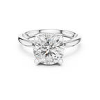 Vintage Hidden Halo Round Moissanite Engagement Ring 3.12 CT