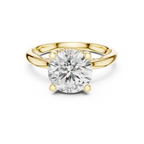 Vintage Hidden Halo Round Moissanite Engagement Ring 3.12 CT